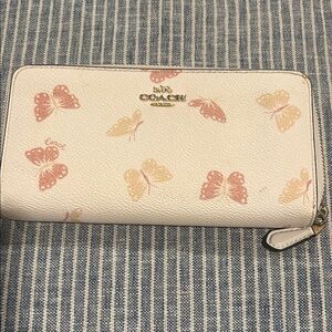 Coach White and Pink Butterfly Wallet
